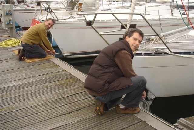 (Alex en Guy gooien de trossen los voor mn eerste Transat !)